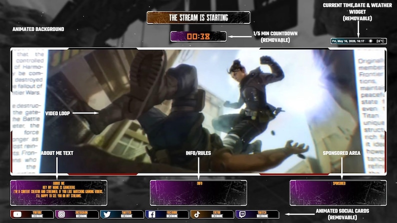Apex Legends Animated Stream Overlay: UI Style (Digital Download) image 3