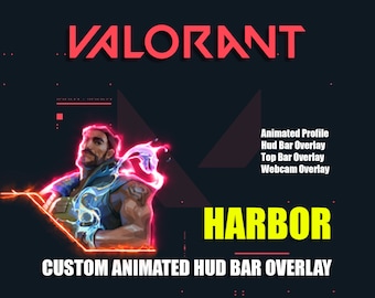 Superposición animada de la barra del HUD del puerto de Valorant para Twitch (descarga digital)