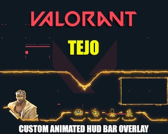 Superposición animada de la barra de HUD de Valorant Tejo para Twitch (descarga digital)