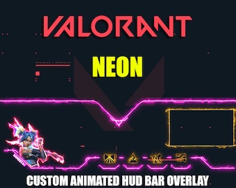 Valorant Neon Animated HUD Bar Overlay: Custom Stream Design (Digital Download)