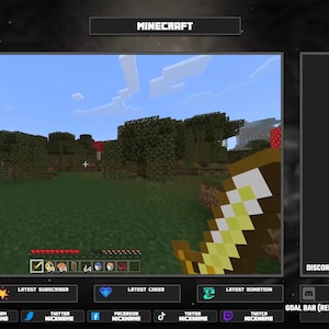 Minecraft Animated Stream Overlay for OBS. Twitch, Youtube, Kick ...