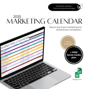 Calendario de marketing de descarga digital / Estrategia de plan de marketing de contenido en redes sociales / Plantilla de marketing en redes sociales / Libro de trabajo de estrategia de marketing