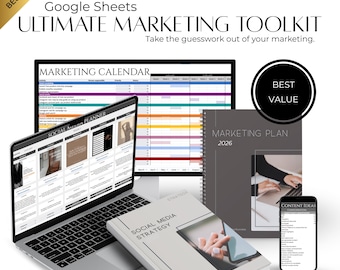 Ultimate 2026 Marketing Planner Toolkit, Social Media Calendar & Strategy (Digital Download)