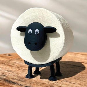 Wolly the Sheep Toilet Paper Holder WC Roll Holder Toilet Paper Holder Bathroom Decor Gift Black Matte Bathroom Accessory Elegant Design