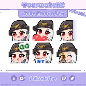 Ashe | Overwatch 2 | Cute | Chibi emotes for Twitch/YouTube/Kick