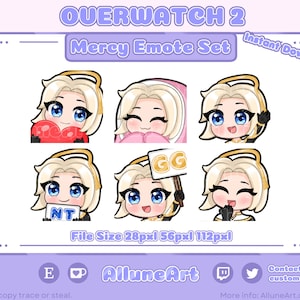 Barmherzigkeit | Overwatch 2 | Süß | Chibi Emotes für Twitch/YouTube/Kick