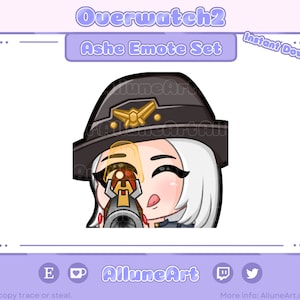 Ashe | Overwatch 2 | Cute | Chibi emotes for Twitch/YouTube/Kick