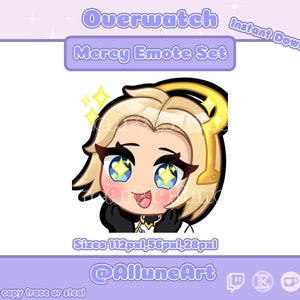 Cute Mercy Wow Emote - Chibi Girl -Twitch Emotes Pack - Discord - Gaming - Streamer - Overwatch