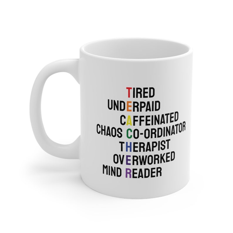 Funny Unique Teacher White Mug, 1 Side Nice 1 Side Sarcastic Ceramic Mug, Tea Cup, Coffee Mugs