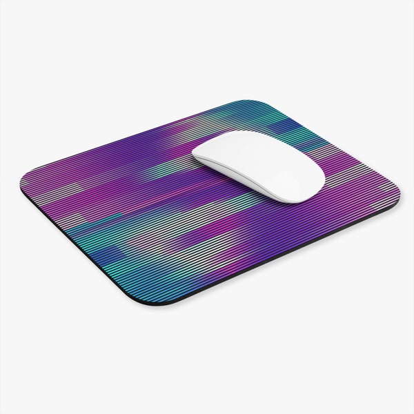 Cyberpunk Glitch Mouse Pad, Cyberpunk art mouse mat, cyberpunk glitch, graphic art, glitch desk accessories, vaporwave, home office decor