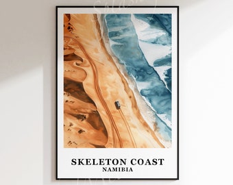 Skeleton Coast, Namibia Digital Poster - Off-Road Trail Posters - Digital Wall Art - Instant Download Wall Art - Watercolor Printable