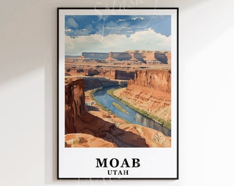 Moab Utah Digital Poster - Off-Road Trails Digital Posters - Digital Wall Art - Instant Download Wall Art - Watercolor Printable