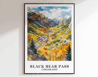 Black Bear Pass, CO Digital Poster - Off-Road Trails Digital Posters - Digital Wall Art - Instant Download Wall Art - Watercolor Printable