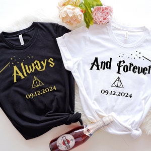 potter Personalized engagement shirts, Bride To Be, potter his and hers shirts, potter wedding, custom potter, Couple Potter,wizard wedding