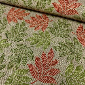 Leaf Print Fabric for Sewing, Nature-Inspired Digital Textile for Dresses, Home Decor, Crafts, Quilting, and DIY Projects (Width:1.53 yards)