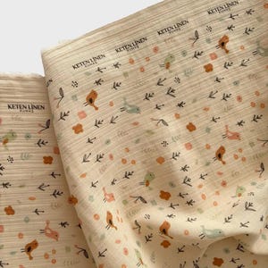 100% Cotton Cream Bird Muslin Fabric by the Meter | Double Gauze Fabric | Ideal for Baby, DIY & Sewing Projects (Width:155 cm - 1.69 yards)