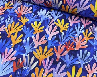 Vibrant Coral Reef Digital Print Fabric – Soft, Breathable, 100% Polyester – Ideal for Upholstery, Curtains, Cushions & Bags