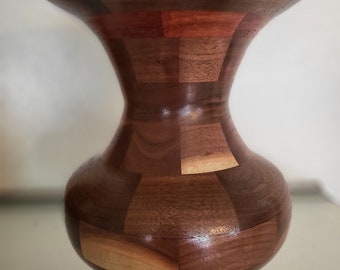 Black walnut segmented vase.