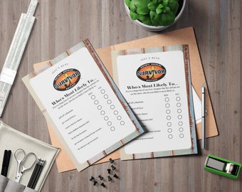 Editable Survivor Themed Who is Most Likely To? Hens | Bucks | Birthday Game