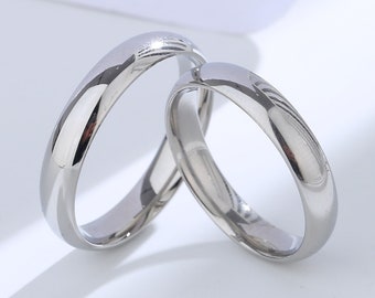 Ring Set for Couples Men and Women Rings Promise Ring for Couples Light Polish Simple Ring 925 Sterling Silver Pair of Rings Wedding Jewelry