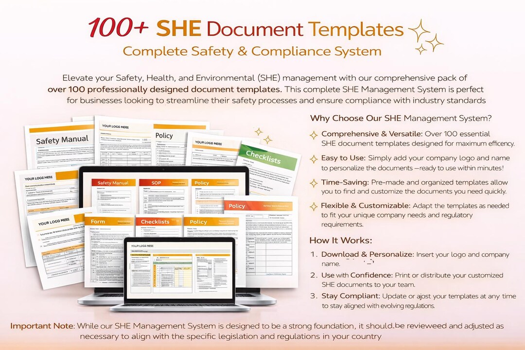 She Report.pdf 100+ SHE Document Templates: Safety & Compliance System - Etsy
