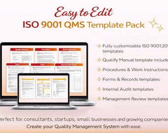 ISO 9001 QMS Template Pack: Quality Management System (Ready to Use)