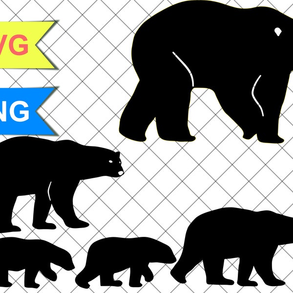 Bear SVG, Polar Bear PNG, Brown Bear download, Grizzly, Ursu Download