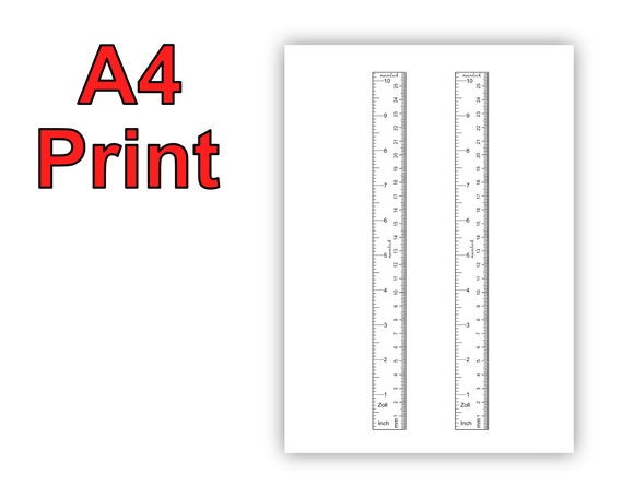 RULER PAPER A4 to Print Out in Millimeters and Inches Etsy