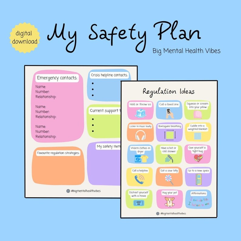 My Safety Plan Template Therapy mental Health Worksheet Etsy My Safety Plan Template Therapy mental Health Worksheet Etsy