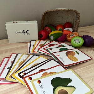Bilinguale Lernkarten - Obstsorten in Deutsch & Türkisch - Zweisprachige Flashcards