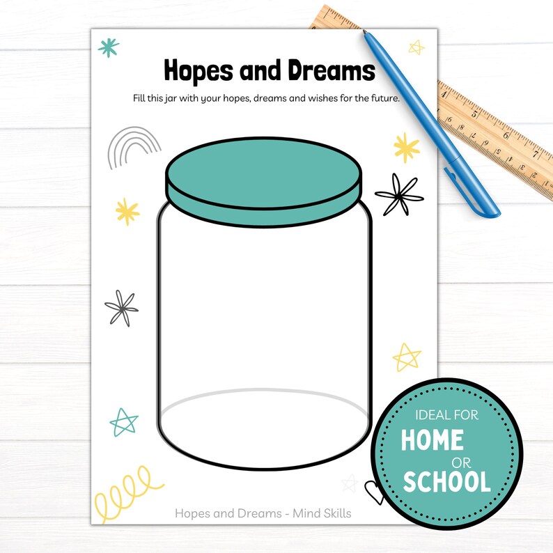 Hopes and Dreams Jar Worksheet, PSHE Teacher Resources, School ...