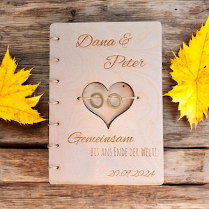 Karte zur Hochzeit / Hochzeitsgeschenk / Karte aus Holz / nachhaltig / Karte mit Spruch / Hochzeitskarte