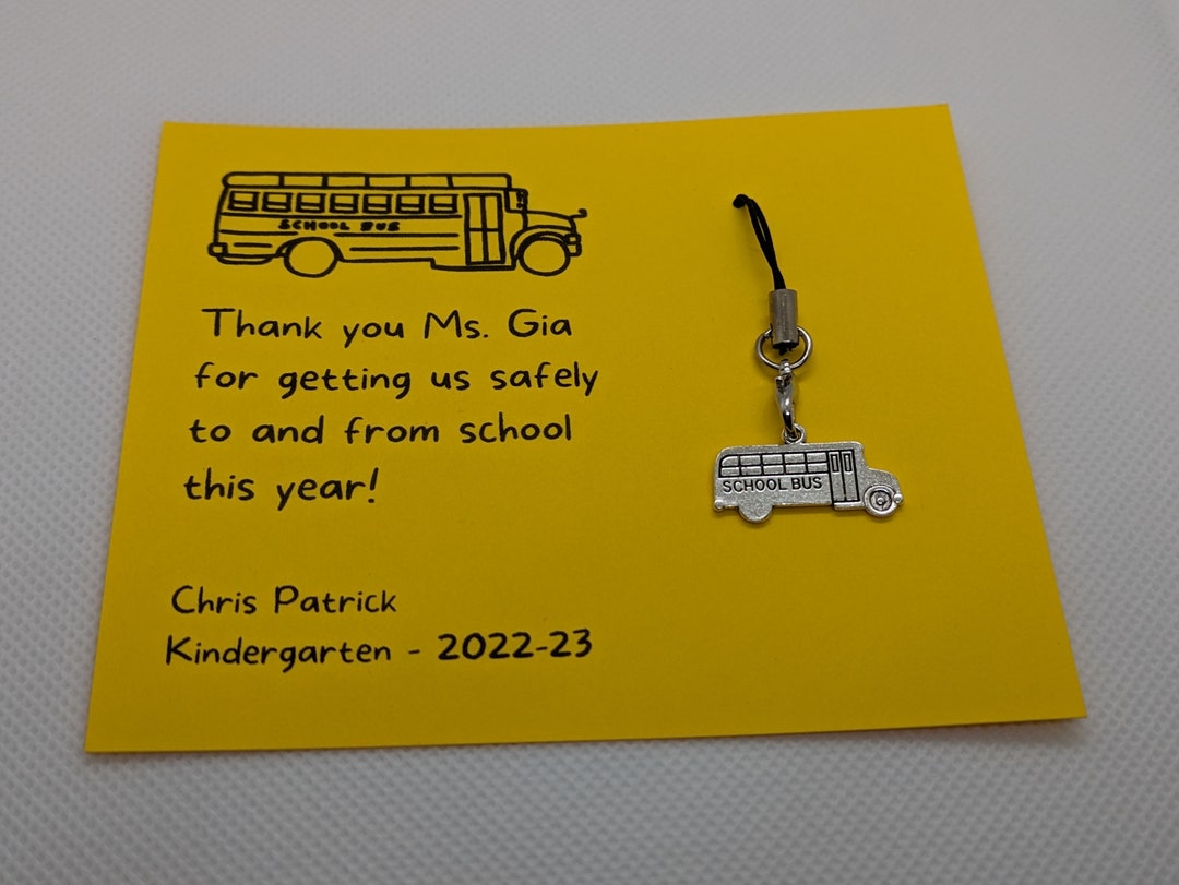 Personalized School Bus Phone Charm Thank You Etsy