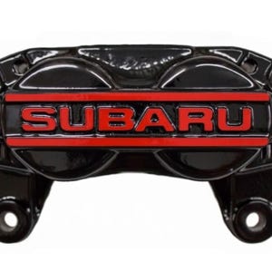 BRUSTSÄTZE Logo Aufkleber Emblem Vinyl passend für: Subaru Impreza Front 4 Pot Bremssättel embossed GC8 GF8 Turbo Wrx Sti 92-00 - Red