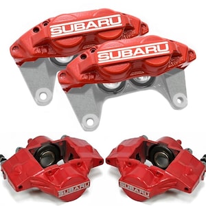 Front & Rear BRAKE CALIPERS logo decal emblem sticker vinyl fits: Subaru Impreza gda gga wrx sti 01-07 - White