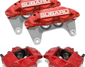 Front & Rear BRAKE CALIPERS logo decal emblem sticker vinyl fits: Subaru Impreza gda gga wrx sti 01-07 - White