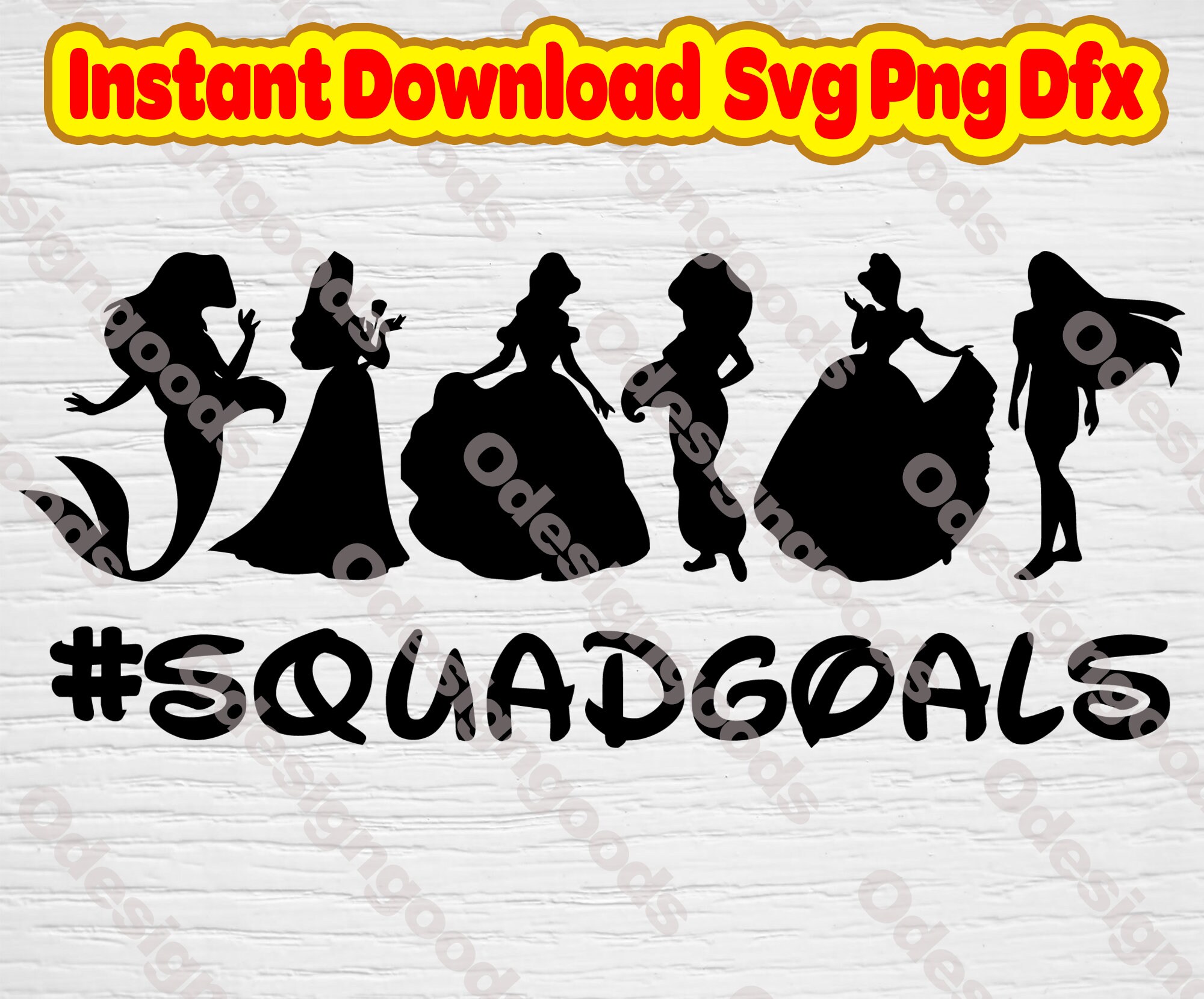 Squad Goals Svg Princess Squad Goals Svg Silhouette Ariel Etsy Ireland