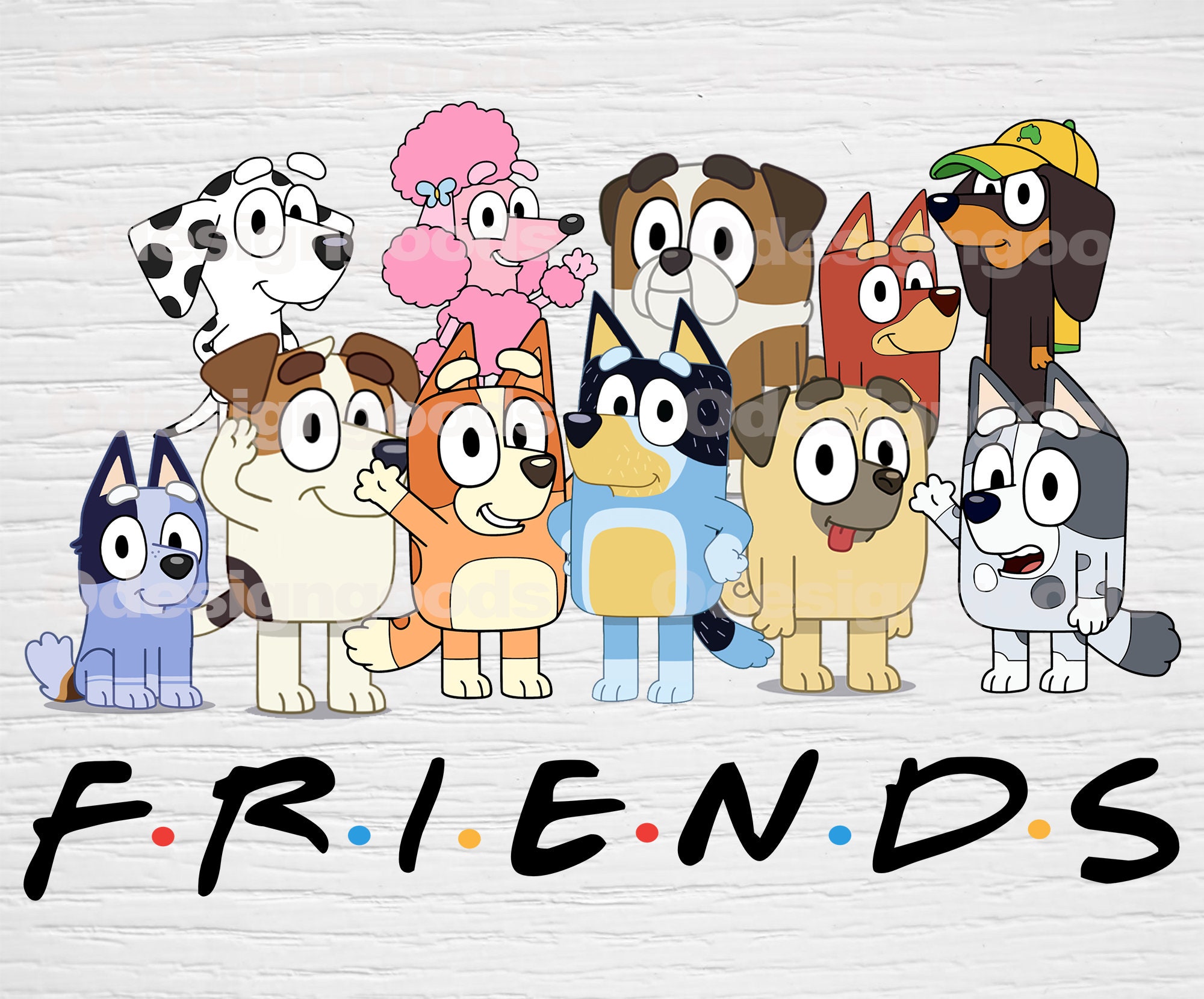 Bluey Friends Png Bluey Friends Instant Download Png Bluey Etsy Canada