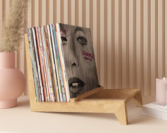 Porte-disque en vinyle - porte-vinyle en bois - design moder