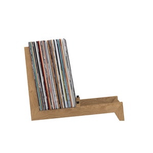 Vinyl record stand holder wood vinyl rack moder design zdjęcie 3