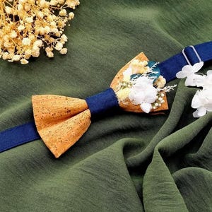Bow tie, personalized bow tie, cork bow tie, floral bow tie, dried flower bow tie, groom, witness