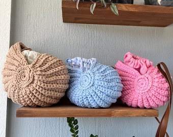 Crochet Shell Bag: Beachy Boho Cotton Crossbody Bag