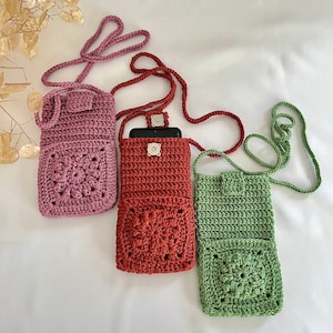 Handmade Crochet Crossbody Phone Bag: Polyester Mini Bag