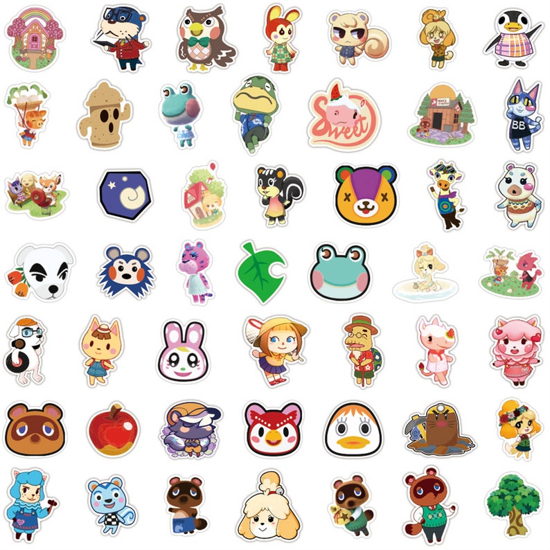 100 Animal Crossing Cartoon Stickers Etsy Canada