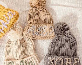 Kid's Beanie with Personalized knit Name Hat for Babies boys and Toddlers Gifts for Baby Shower