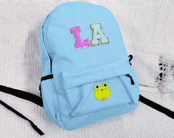 Personalisierter Mini-Rucksack Blauer Niedlicher Nursury-Rucksack | Buchtaschen | PANDA Hase Schultüte Kleinkind Weihnachtsgeschenk für Kinder