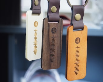 Wooden Spotify Keychain | Personalised Keyring | Music Code | Music Gift for Him Her | Custom Keychain | Engraved Code Keychai