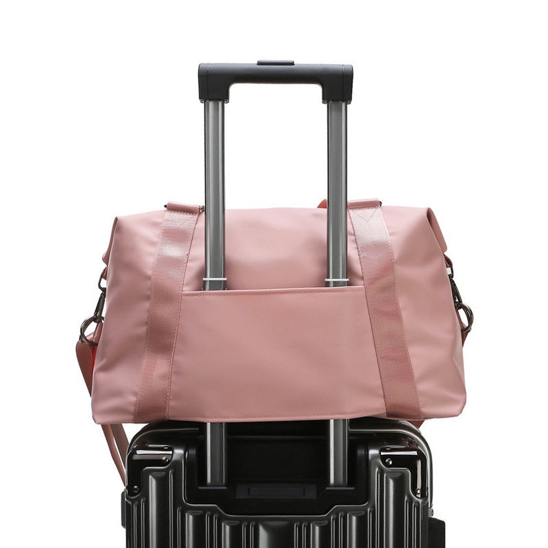 Nylon Duffle Bag, Personalized chenille Letter Bag, Travel Bag with name,Purple Weekender Bag, Pink dance bag, Overnight Bag zdjęcie 7