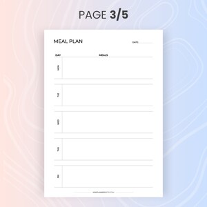 Monday to Friday Meal Plan With Grocery List, Daily and Weekly ...