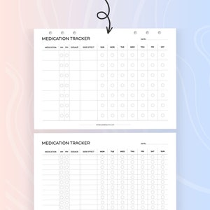 Weekly AM PM Medication Log Printable Vitamin Tracker - Etsy